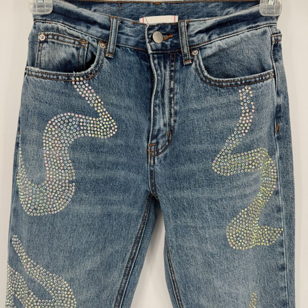 Urban Outfitters BDG 90s Mid-Rise Bootcut Jeans Embellished – Size 25 - Picture 6 of 8